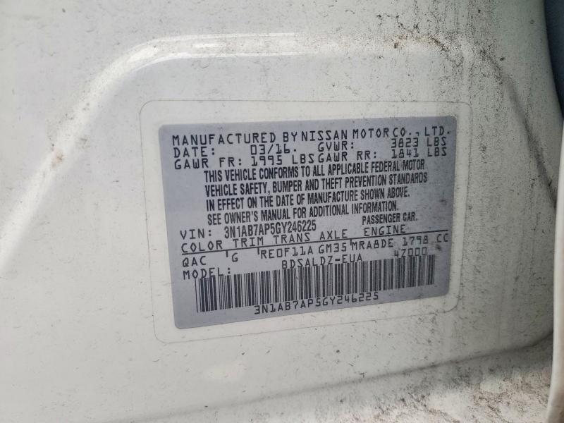 Продаж на аукціоні авто 2016 Nissan Sentra, vin: 3N1AB7AP5GY246225, номер лоту: 58159146