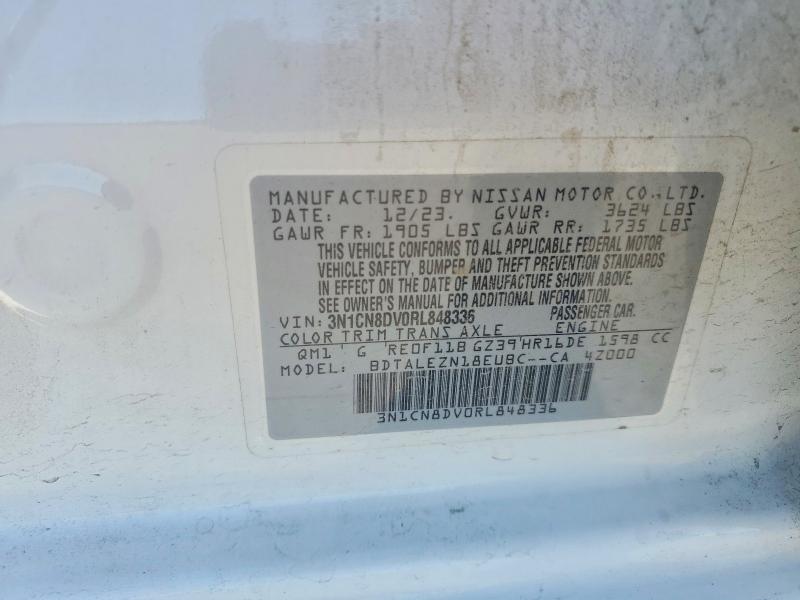 58971876 :رقم المزاد ، 3N1CN8DV0RL848336 vin ، 2024 Nissan Versa مزاد بيع