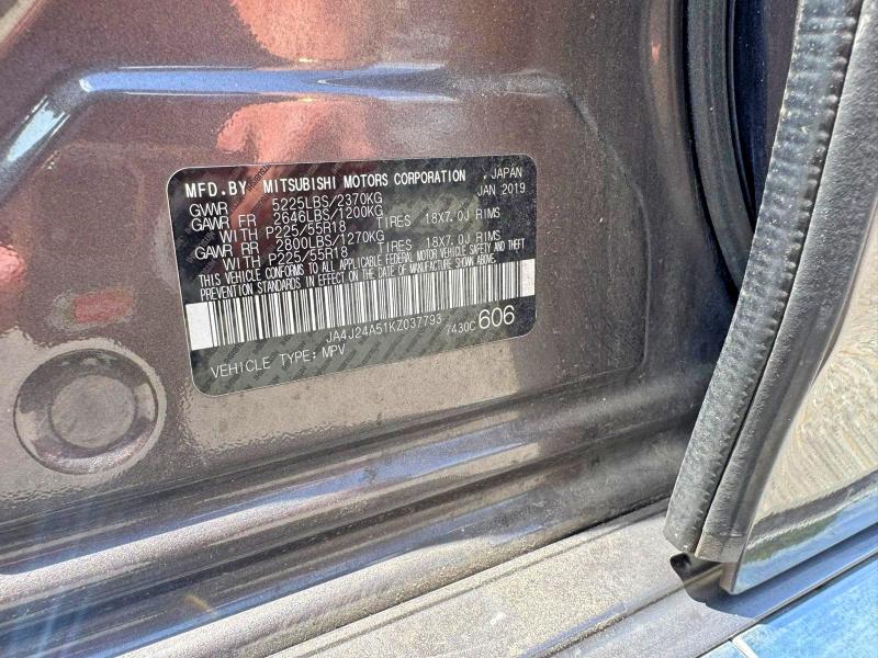 Aukcja sprzedaży 2019 Mitsubishi Outlander, vin: JA4J24A51KZ037793, numer aukcji: 56139156