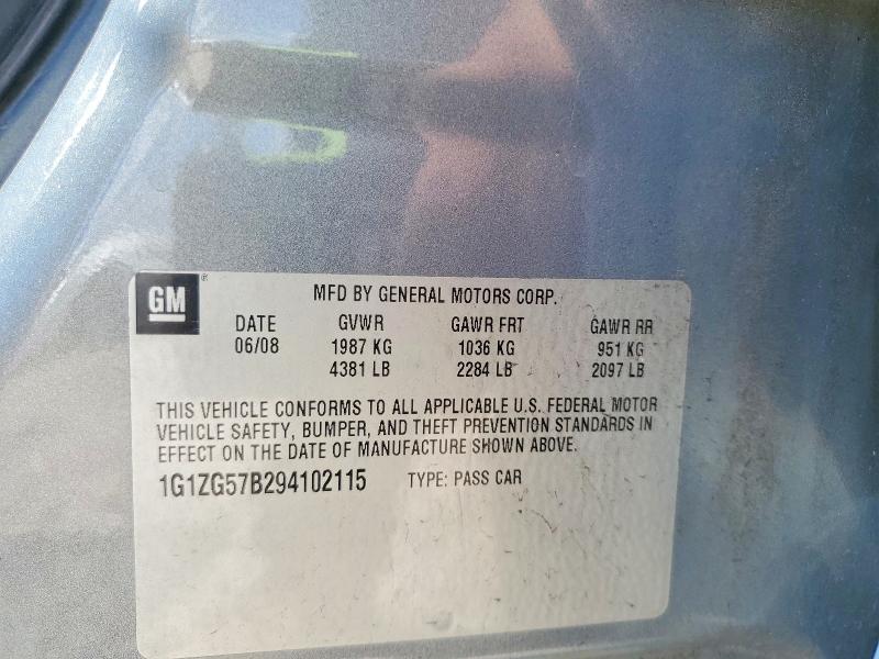 Aukcja sprzedaży 2009 Chevrolet Malibu, vin: 1G1ZG57B294102115, numer aukcji: 59094876