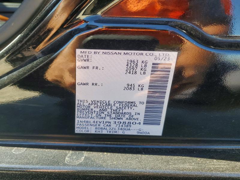Продажа на аукционе авто 2023 Nissan Altima, vin: 1N4BL4EV1PN398804, номер лота: 56034146