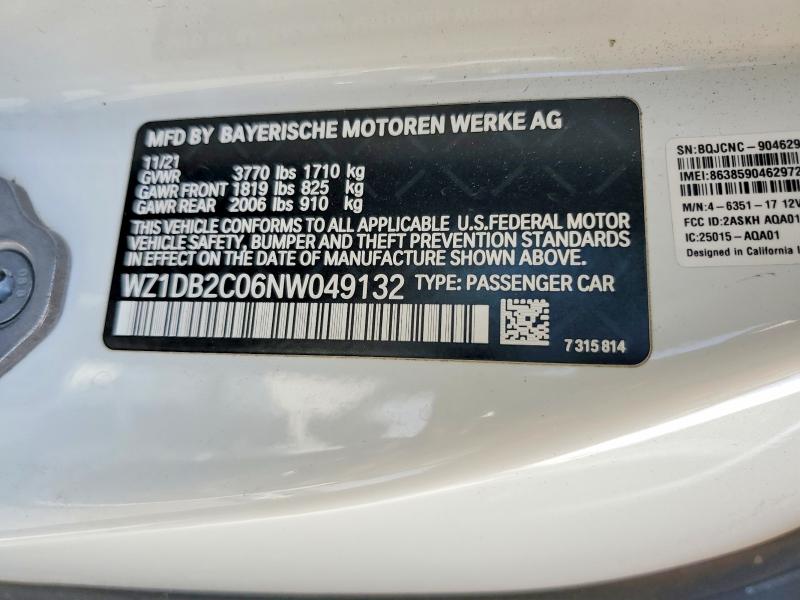 Продаж на аукціоні авто 2022 Toyota Gr Supra, vin: WZ1DB2C06NW049132, номер лоту: 56454906