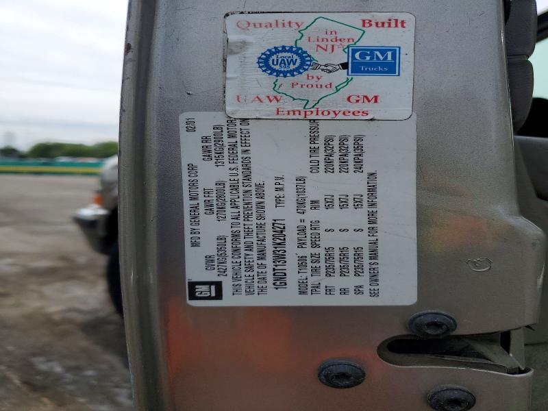 Aukcja sprzedaży 2001 Chevrolet Blazer, vin: 1GNDT13W31K204271, numer aukcji: 55810106