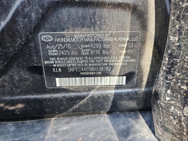 Aukcja sprzedaży 2011 Hyundai Sonata, vin: 5NPEC4AC5BH138782, numer aukcji: 58546366