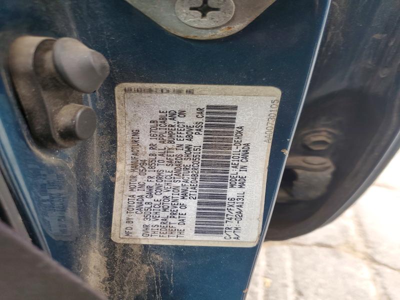 58079996 :رقم المزاد ، 2T1AE04B2RC055151 vin ، 1994 Toyota Corolla مزاد بيع