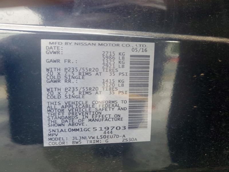 Продаж на аукціоні авто 2016 Infiniti Qx60, vin: 5N1AL0MM1GC519703, номер лоту: 55959266