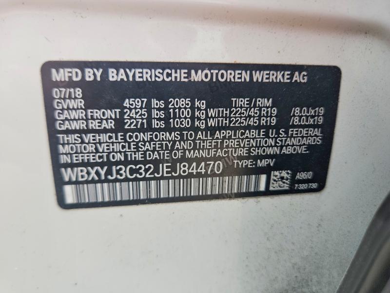 Aukcja sprzedaży 2018 Bmw X2, vin: WBXYJ3C32JEJ84470, numer aukcji: 56542406