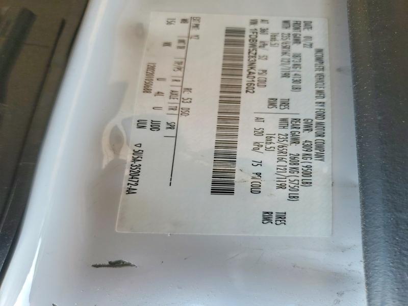 2022 Ford Transit მანქანა იყიდება აუქციონზე, vin: 1FDBW5Z83NKA01602, აუქციონის ნომერი: 55637826