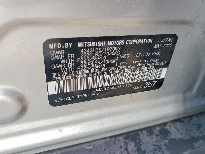 2025 Mitsubishi Outlander Sport მანქანა იყიდება აუქციონზე, vin: JA4ARUAU6SU010864, აუქციონის ნომერი: 59064566