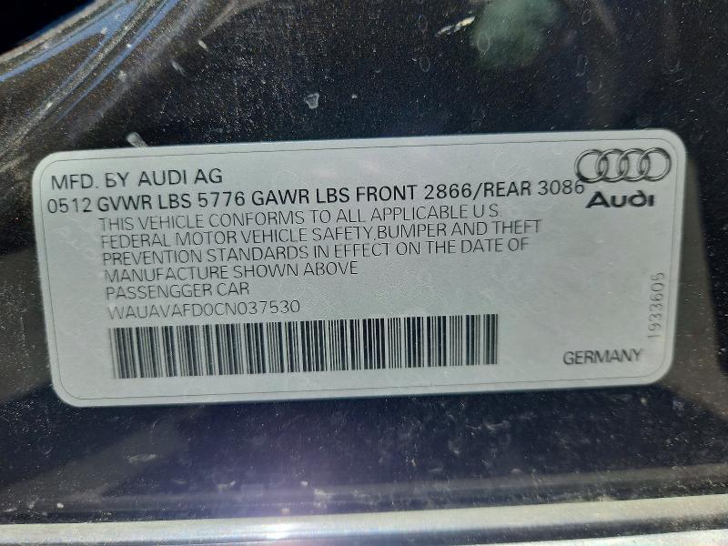 Aukcja sprzedaży 2012 Audi A8, vin: WAUAVAFD0CN037530, numer aukcji: 57417256