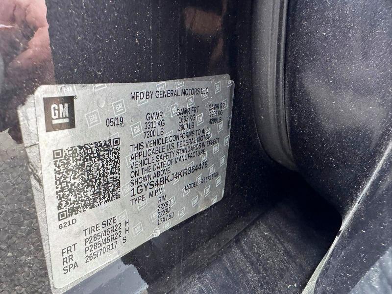 Aukcja sprzedaży 2019 Cadillac Escalade, vin: 1GYS4BKJ4KR364476, numer aukcji: 57228976