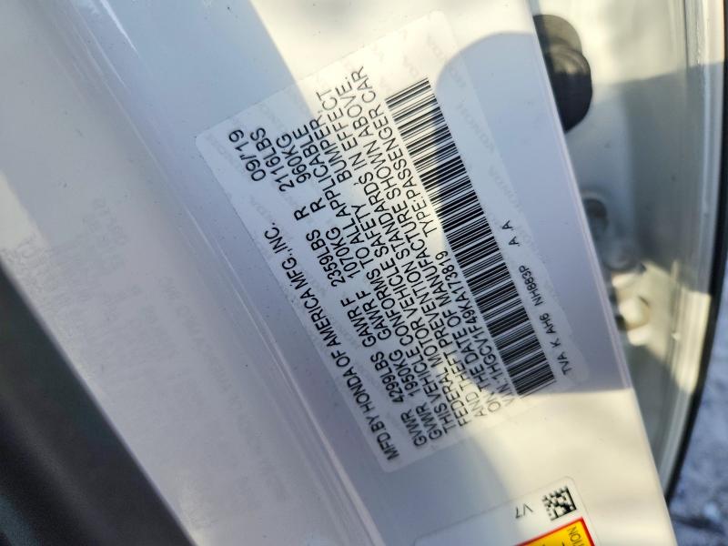 56626346 :رقم المزاد ، 1HGCV1F49KA173819 vin ، 2019 Honda Accord مزاد بيع