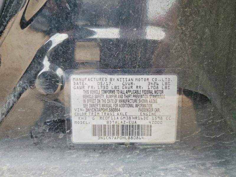 56601586 :رقم المزاد ، 3N1CN7AP0HL880864 vin ، 2017 Nissan Versa مزاد بيع
