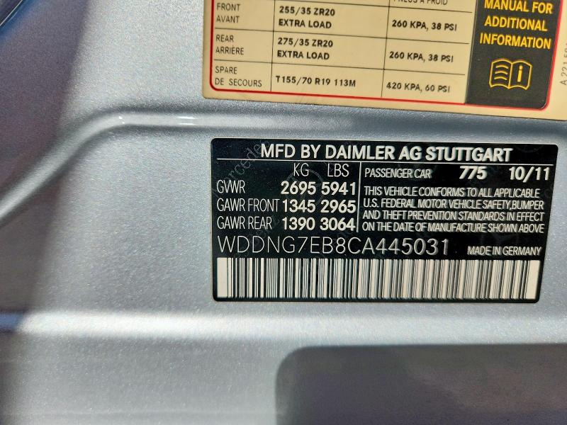 Продаж на аукціоні авто 2012 Mercedes-benz S, vin: WDDNG7EB8CA445031, номер лоту: 59137486