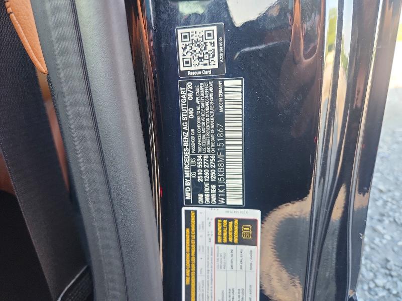 2021 Mercedes-benz E მანქანა იყიდება აუქციონზე, vin: W1K1J5KB8MF151867, აუქციონის ნომერი: 57018066