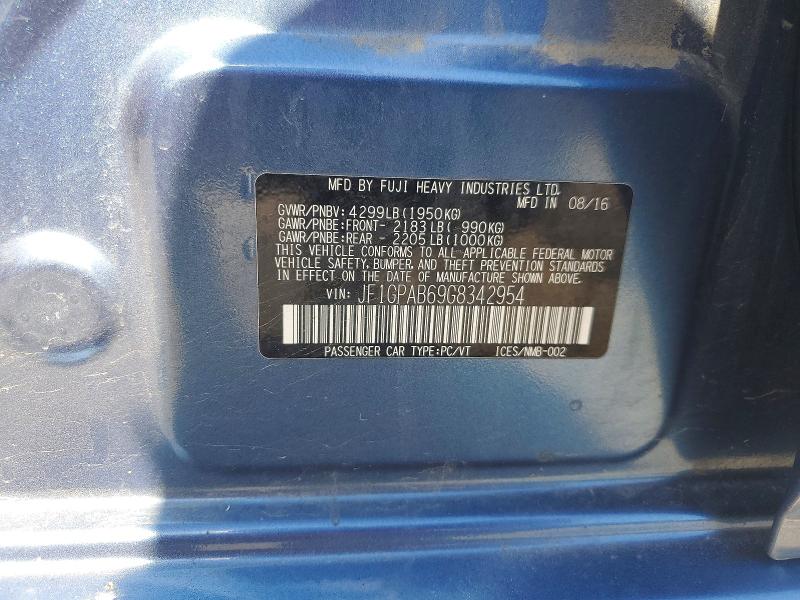 Продажа на аукционе авто 2016 Subaru Impreza, vin: JF1GPAB69G8342954, номер лота: 55897926