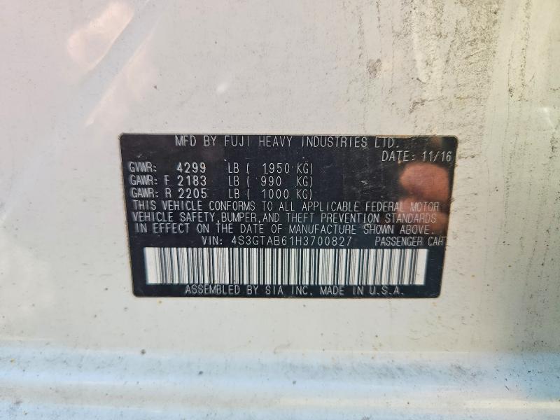 Продажа на аукционе авто 2017 Subaru Impreza, vin: 4S3GTAB61H3700827, номер лота: 56889856