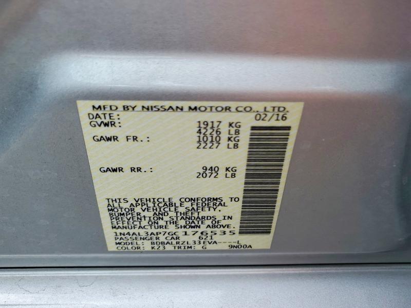 Aukcja sprzedaży 2016 Nissan Altima, vin: 1N4AL3AP7GC176535, numer aukcji: 57963606