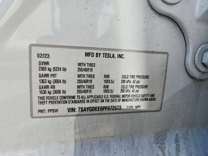 Продажа на аукционе авто 2023 Tesla Model Y, vin: 7SAYGDEE6PF672573, номер лота: 85995705