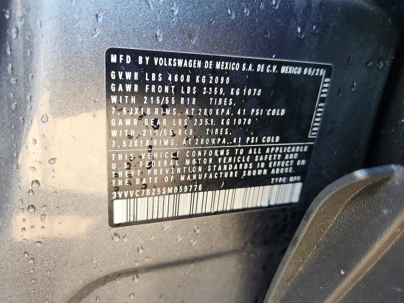 Aukcja sprzedaży 2025 Volkswagen Taos, vin: 3VVVC7B25SM059776, numer aukcji: 58580616