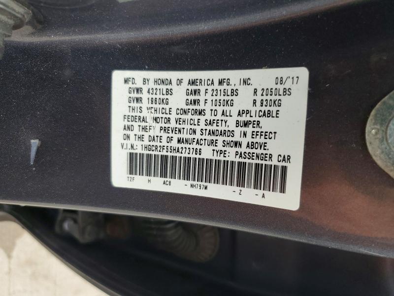 Продажа на аукционе авто 2017 Honda Accord, vin: 1HGCR2F55HA273766, номер лота: 56486426