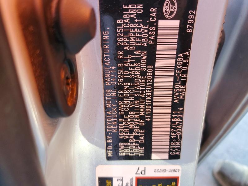 Aukcja sprzedaży 2014 Toyota Camry Hybrid, vin: 4T1BD1FK8EU130809, numer aukcji: 57194876