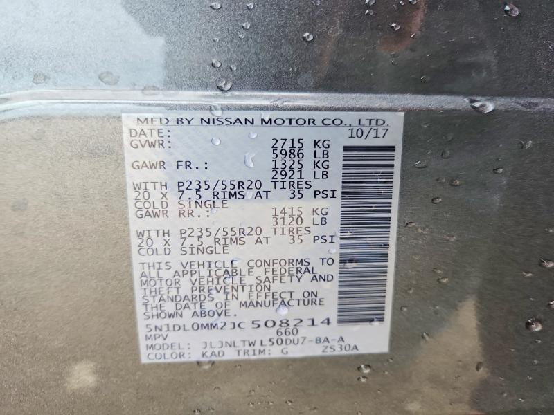 58381696 :رقم المزاد ، 5N1DL0MM2JC508214 vin ، 2018 Infiniti Qx60 مزاد بيع