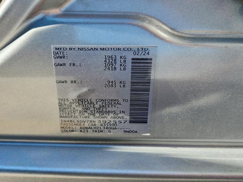56108226 :رقم المزاد ، 1N4BL4DV7RN392557 vin ، 2024 Nissan Altima مزاد بيع