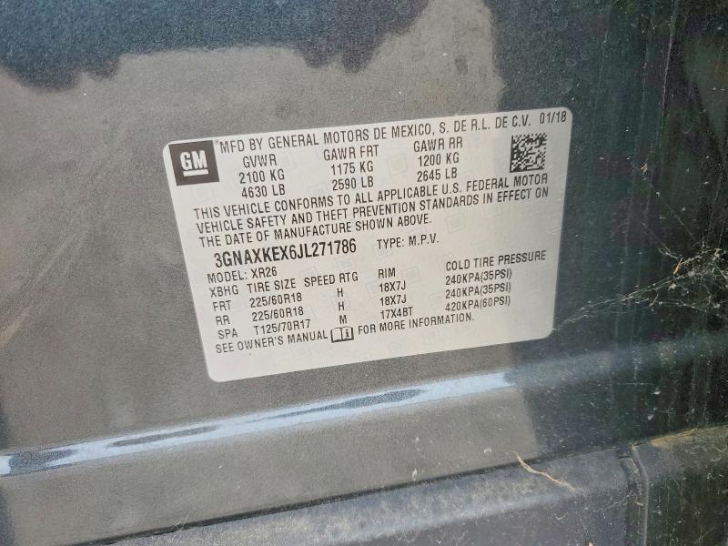 Aukcja sprzedaży 2018 Chevrolet Equinox, vin: 3GNAXKEX6JL271786, numer aukcji: 55830686