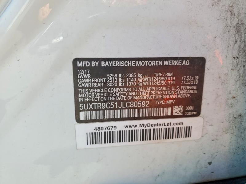 Aukcja sprzedaży 2018 Bmw X3, vin: 5UXTR9C51JLC80592, numer aukcji: 58221416