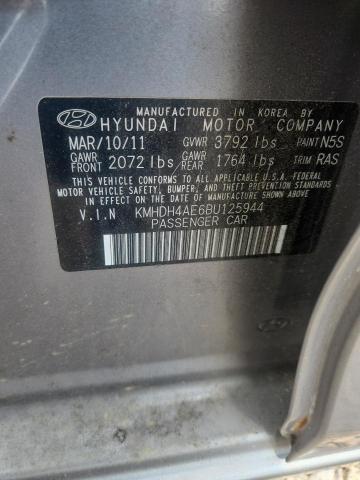 2011 Hyundai Elantra მანქანა იყიდება აუქციონზე, vin: KMHDH4AE6BU125944, აუქციონის ნომერი: 58629336