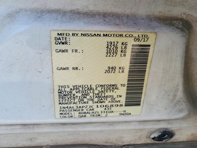 Продажа на аукционе авто 2018 Nissan Altima, vin: 1N4AL3AP2JC106898, номер лота: 56266776