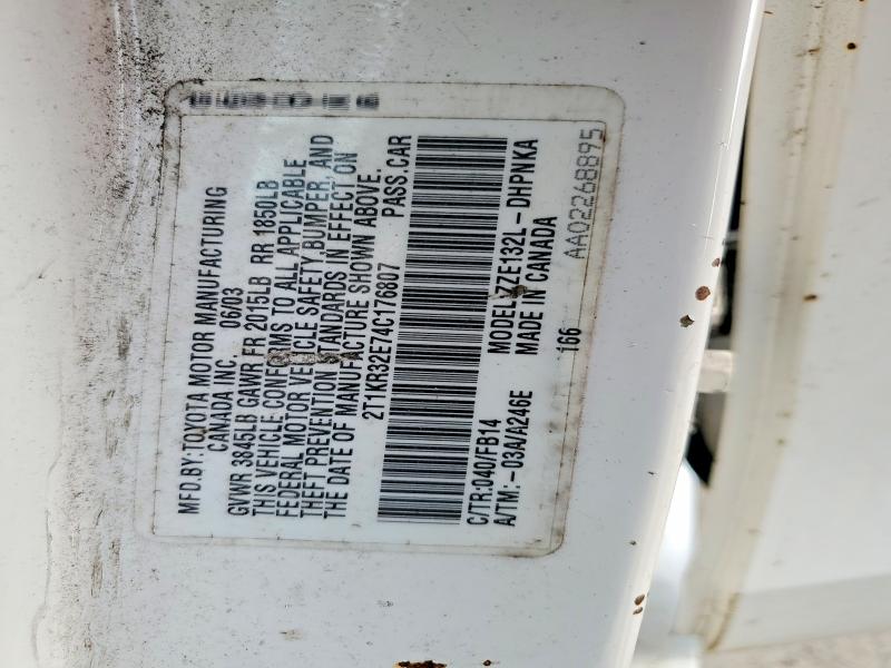 Aukcja sprzedaży 2004 Toyota Corolla Matrix, vin: 2T1KR32E74C176807, numer aukcji: 56936176