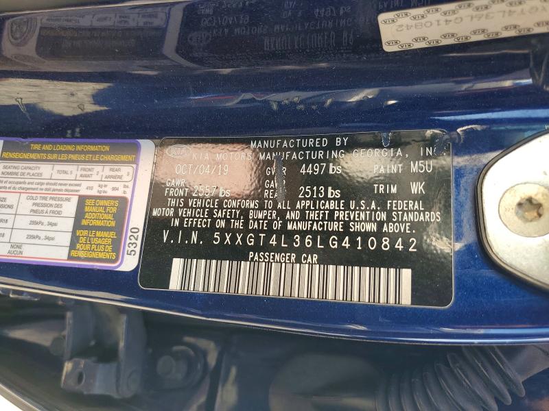 Продаж на аукціоні авто 2020 Kia Optima, vin: 5XXGT4L36LG410842, номер лоту: 55454006