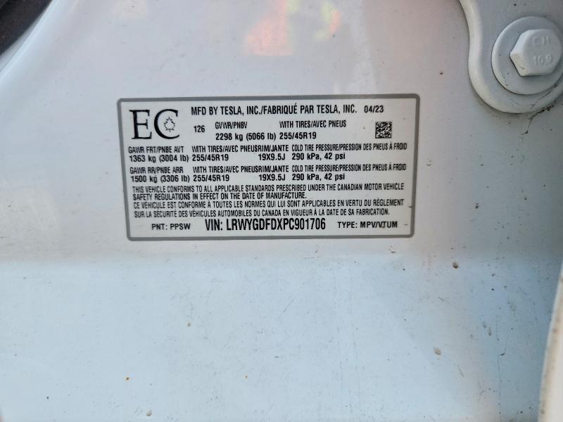 Продаж на аукціоні авто 2023 Tesla Model Y, vin: LRWYGDFDXPC901706, номер лоту: 56420876