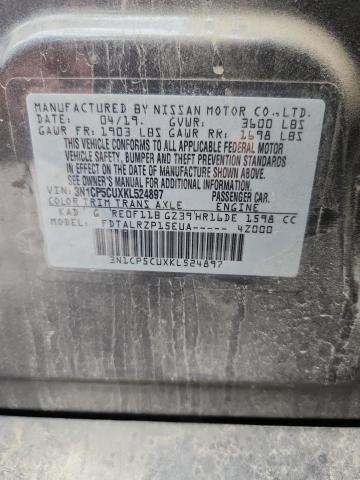 55875716 :رقم المزاد ، 3N1CP5CUXKL524897 vin ، 2019 Nissan Kicks مزاد بيع