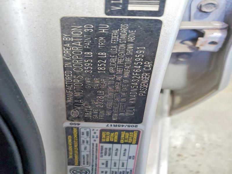 56247606 :رقم المزاد ، KNADN5A32F6459591 vin ، 2015 Kia Rio 5-door مزاد بيع