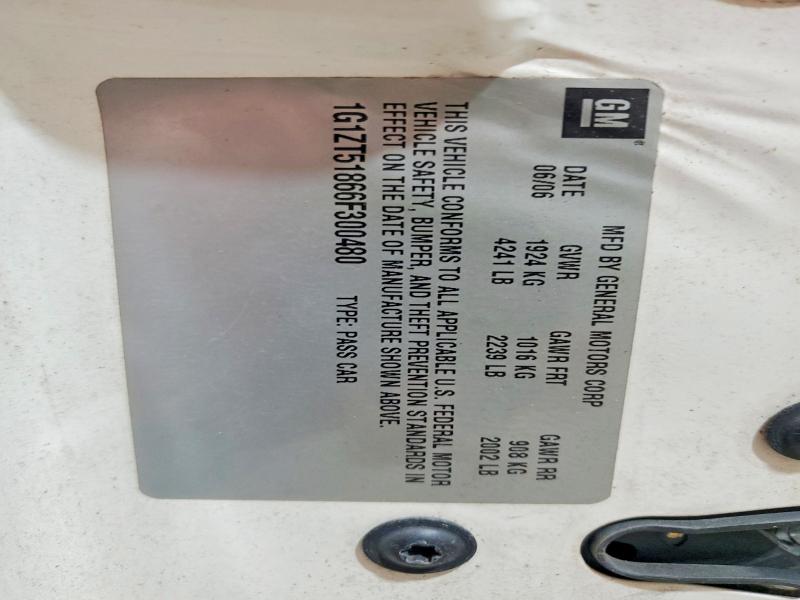 2006 Chevrolet Malibu მანქანა იყიდება აუქციონზე, vin: 1G1ZT51866F300480, აუქციონის ნომერი: 58452576