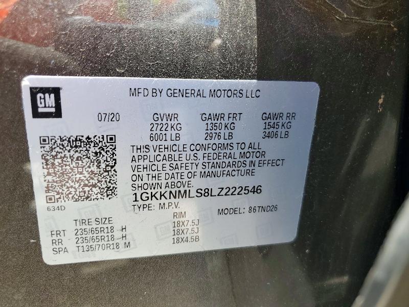 Продаж на аукціоні авто 2020 Gmc Acadia, vin: 1GKKNMLS8LZ222546, номер лоту: 56028886