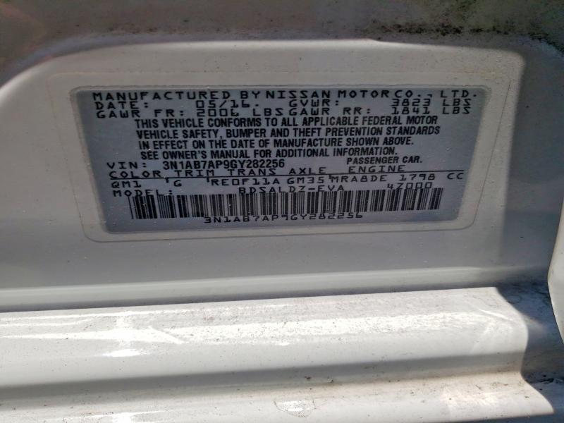 58944876 :رقم المزاد ، 3N1AB7AP9GY282256 vin ، 2016 Nissan Sentra مزاد بيع