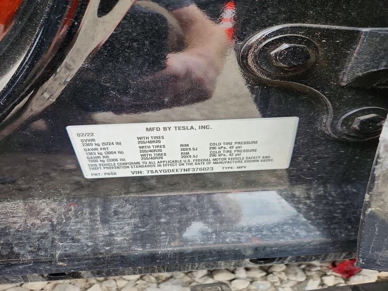 Продажа на аукционе авто 2022 Tesla Model Y, vin: 7SAYGDEE7NF376023, номер лота: 56605946