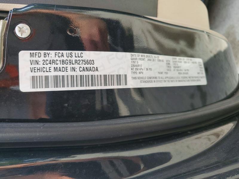 2020 Chrysler Pacifica მანქანა იყიდება აუქციონზე, vin: 2C4RC1BG9LR275603, აუქციონის ნომერი: 57249636