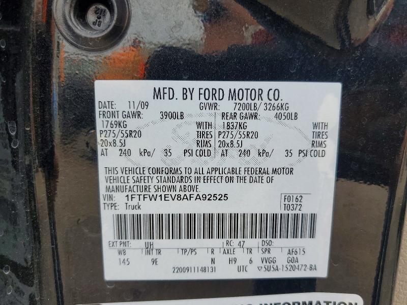 Продаж на аукціоні авто 2010 Ford 150, vin: 1FTFW1EV8AFA92525, номер лоту: 58636806