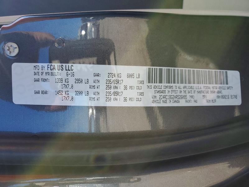 Продажа на аукционе авто 2017 Chrysler Pacifica, vin: 2C4RC1BG2HR526095, номер лота: 55817706