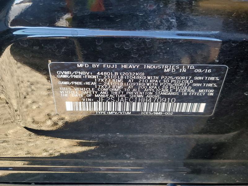 Продаж на аукціоні авто 2017 Subaru Forester, vin: JF2SJAEC1HH470910, номер лоту: 57841046