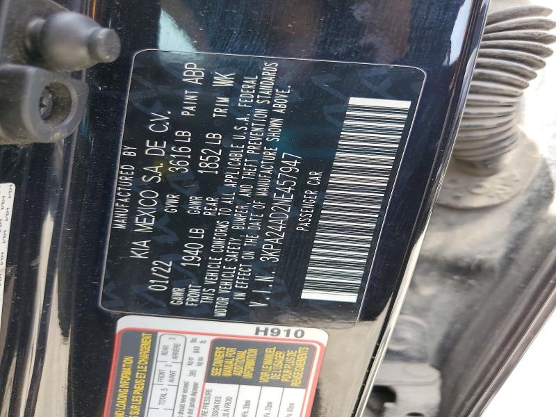 Продаж на аукціоні авто 2022 Kia Rio, vin: 3KPA24AD2NE457947, номер лоту: 56151826