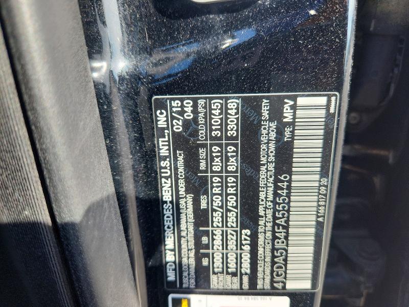 55884006 :رقم المزاد ، 4JGDA5JB4FA555446 vin ، 2015 Mercedes-benz Ml مزاد بيع