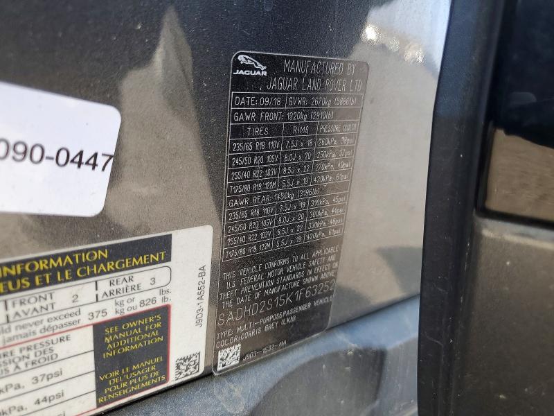 Aukcja sprzedaży 2019 Jaguar I-pace, vin: SADHD2S15K1F63252, numer aukcji: 58295856