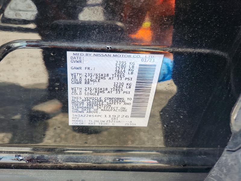 2023 Nissan Murano მანქანა იყიდება აუქციონზე, vin: 5N1AZ2BS4PC119226, აუქციონის ნომერი: 56686236