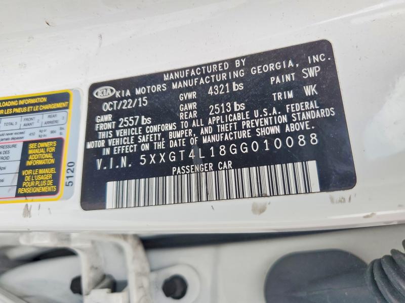 55697726 :رقم المزاد ، 5XXGT4L18GG010088 vin ، 2016 Kia Optima مزاد بيع